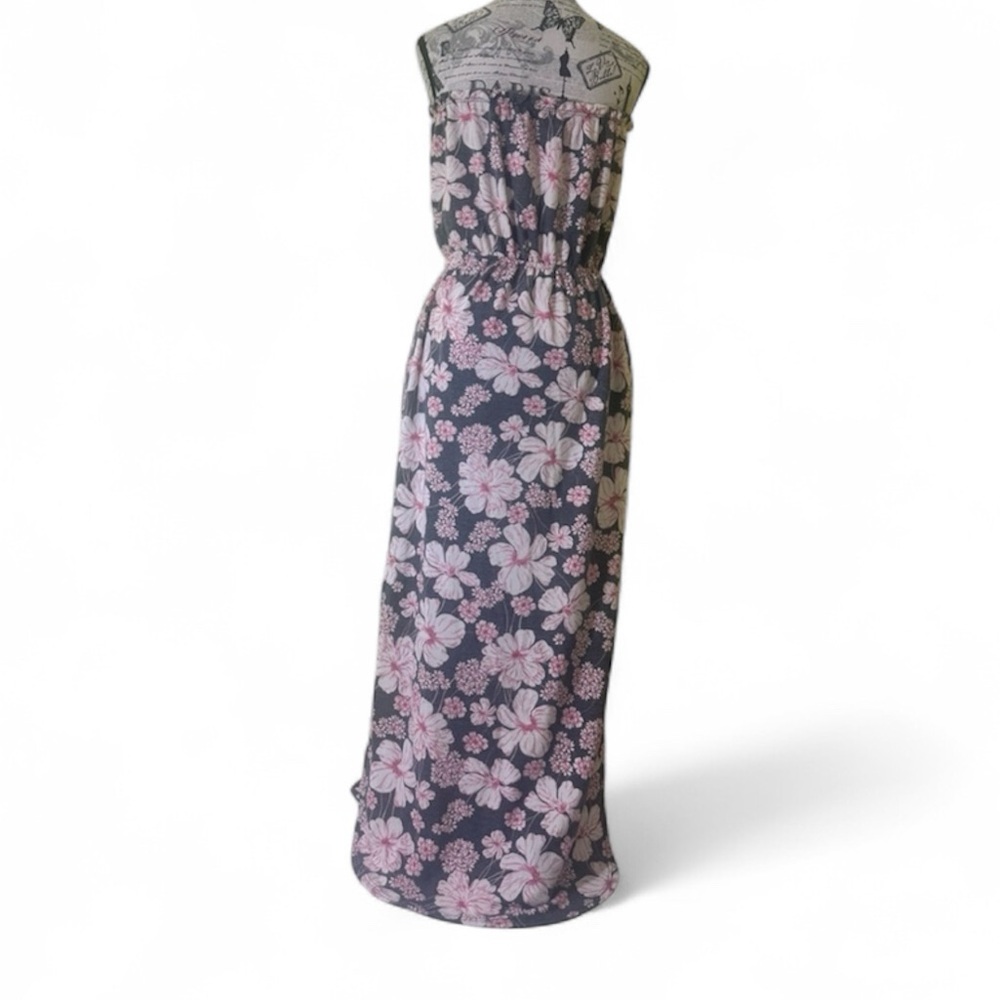 Blu Ivy Pink Floral Strapless Jersey Tube Maxi Dress Small/Medium- Read info - Picture 6 of 8